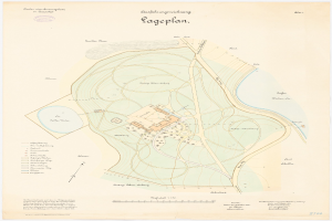 Detailierter alter Lageplan von Lageplan, Deutschland, der Straßen, Gebäude und Sehenswürdigkeiten zeigt.