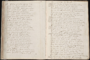 Ein offenes Buch mit Schrift darauf.