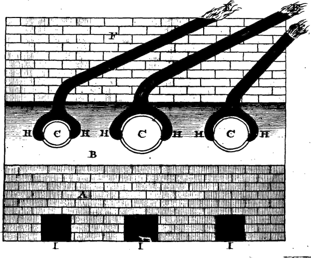 Schwarze und weiße Zeichnung einer Ziegelwand mit einem Feuerhydranten-Diagramm, das den Text "elektrolytisch" am Boden zeigt.